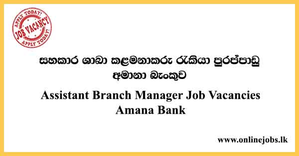 Assistant Branch Manager Job Vacancies Amana Bank